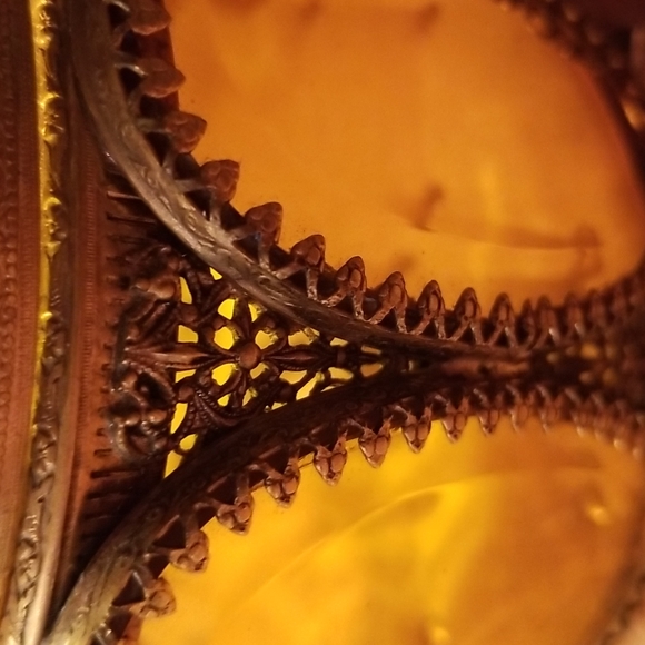 Antique Ormolu Filigree Footed Jewelry Box - Picture 11 of 16